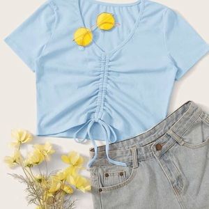Blue Drawstring Top